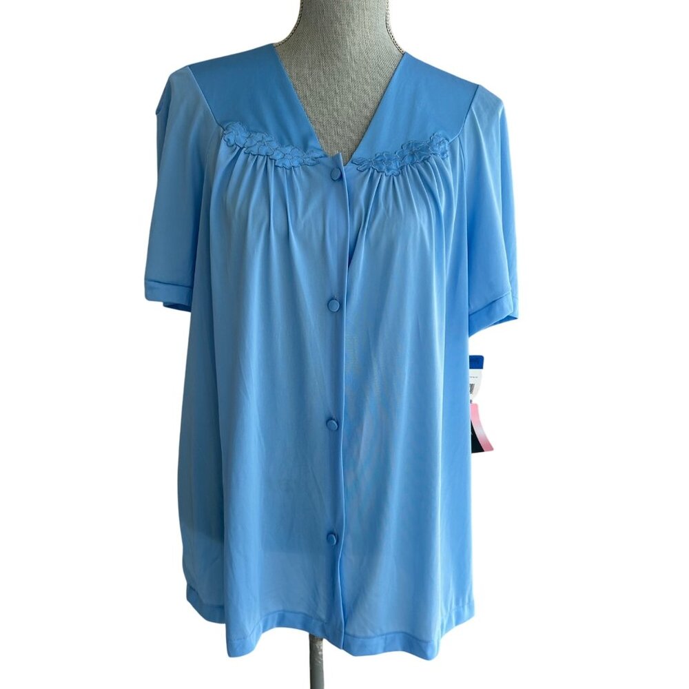 NWT Exquisite Form Button Down‎ Nylon Pajama Top Sleepwear - XL